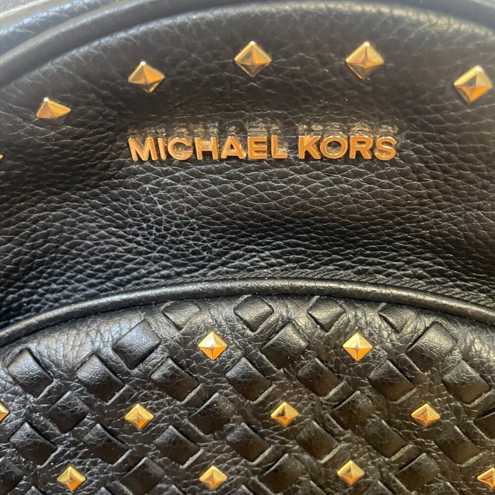 Michael Kors Abbey Medium Studded Pebbled Leather Backpack - Picture 2 of 11